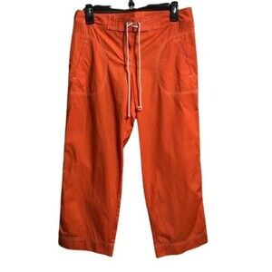 Ann Taylor Loft Women's Capri Pants Orange Size 4 straight leg Drawstring Waist
